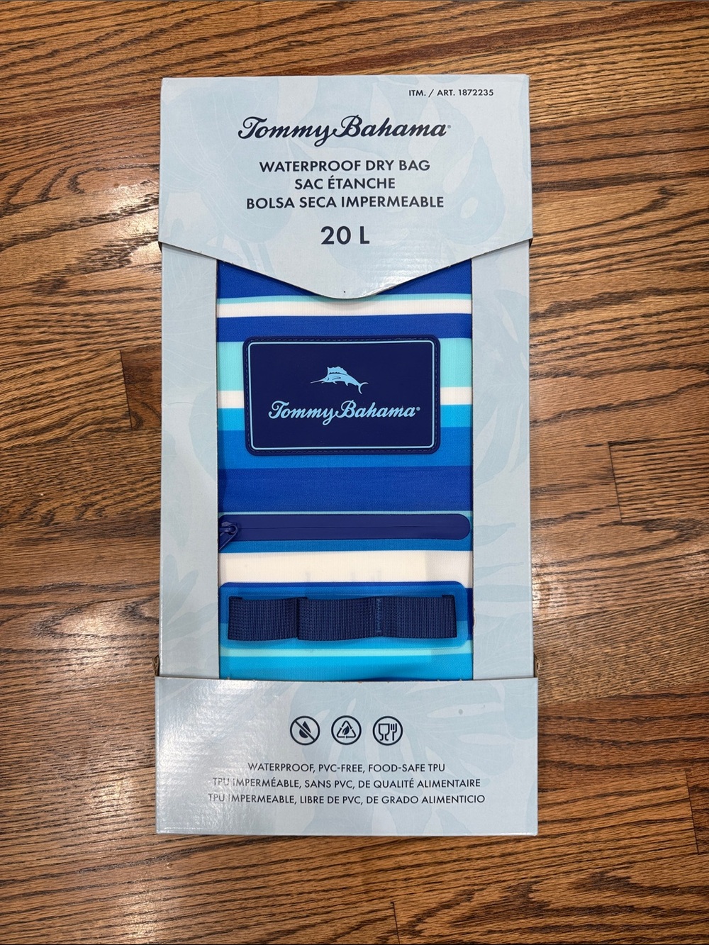 Tommy Bahama Blue Striped Waterproof Dry Bag - 20L NWT
